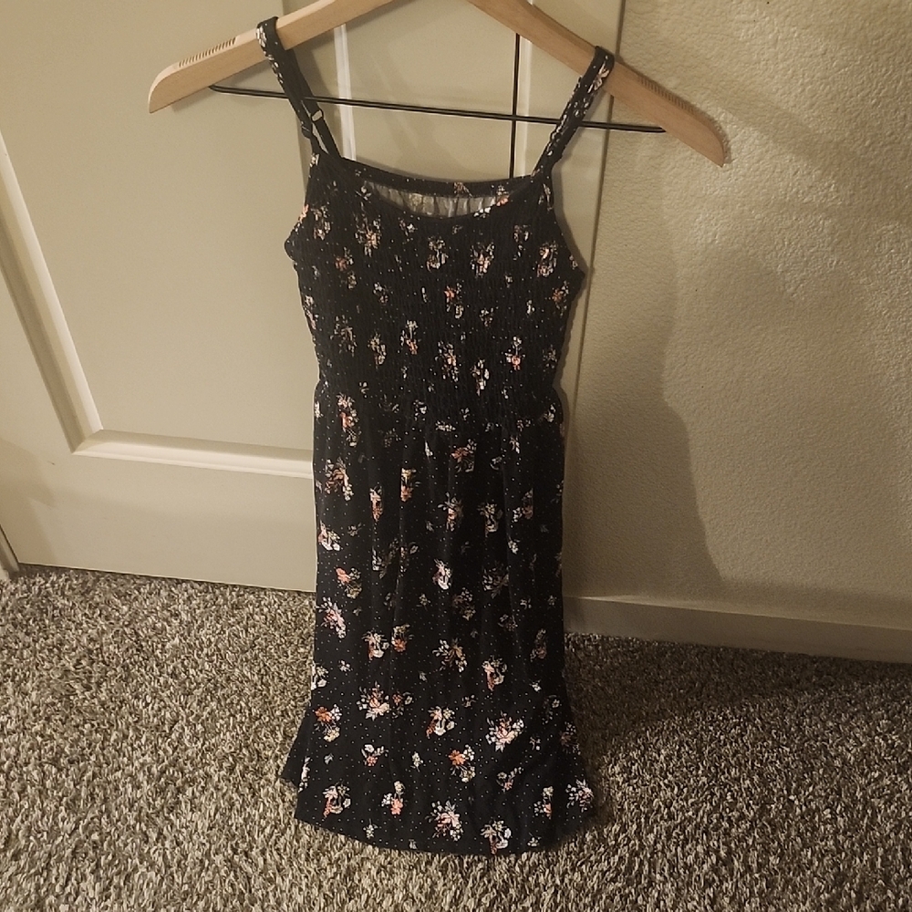 Wonder Nation Black Floral Kids Casual Dress